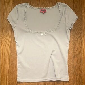 Edikted Blue lace square neck top